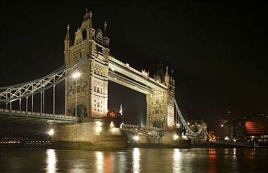 夜景,桥,伦敦,英格兰,英国,欧洲