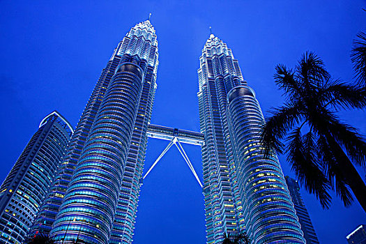 双子塔,黃昏,吉隆坡,马来西亚,东南亚,亚洲