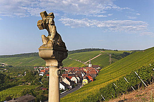 雕塑,交叉,靠近,乡村,环,弗兰克尼亚,巴伐利亚,德国南部,德国