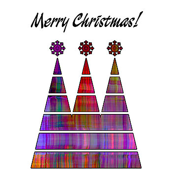 艺术,圣诞节,三个,树,紫色,粉色,红色,彩色,抽象图案,隔绝,白色背景,背景