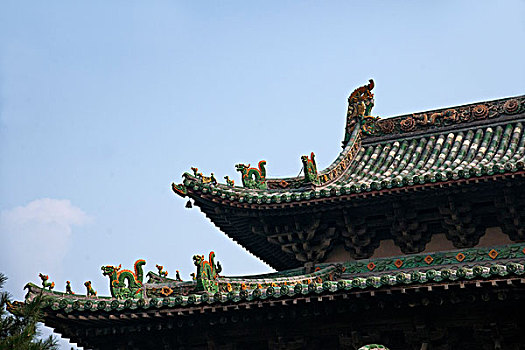 山西省晋中历史文化名城---榆次老城城隍庙造型优美房檐