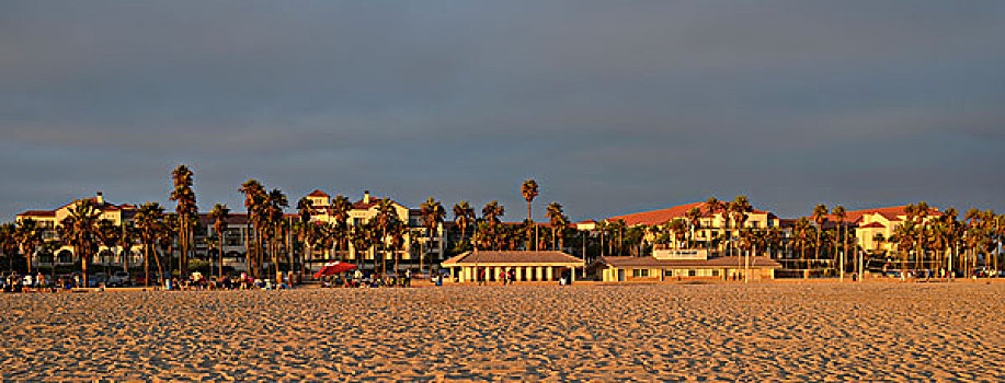 海滩,亨丁顿海滩,酒店,加利福尼亚,美国
