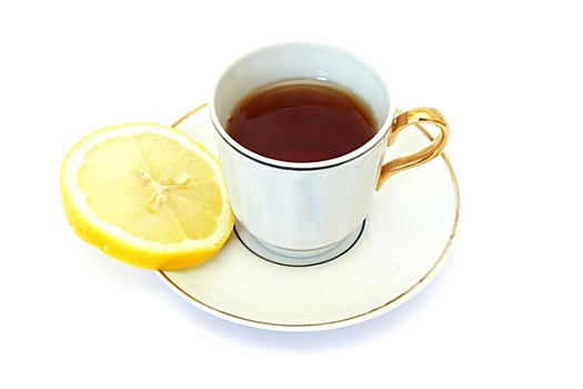 茶杯,柠檬片