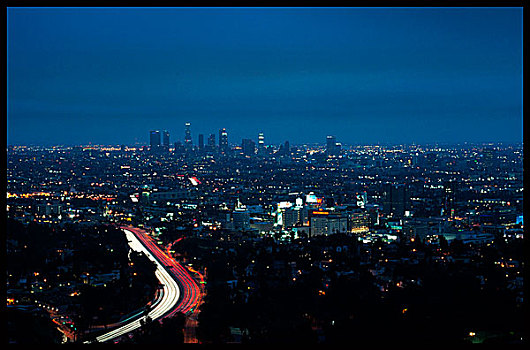 夜晚,洛杉矶,远眺,加利福尼亚