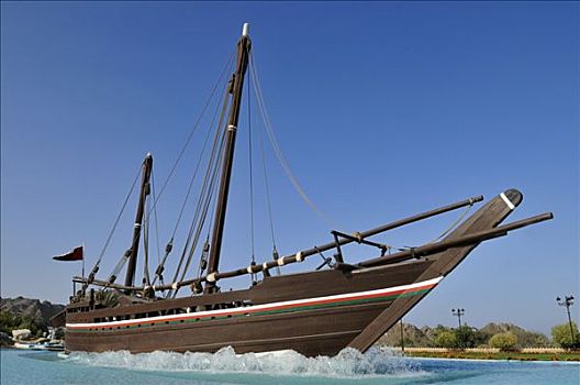 整修,独桅三角帆船,马斯喀特,中国,阿曼苏丹国,阿拉伯,中东