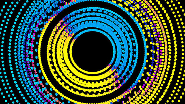 由彩色点组成的圆形抽象图案背景