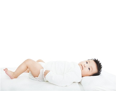 可爱,诞生,婴儿,躺下,毛巾