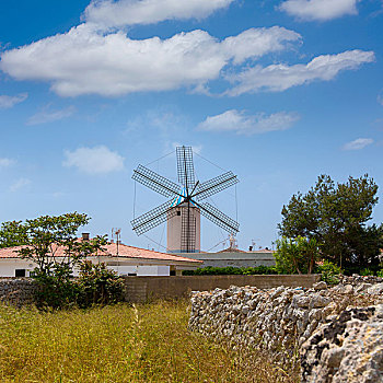 米诺卡岛,风车,巴利阿里群岛,西班牙