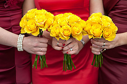 黄玫瑰,新娘手花