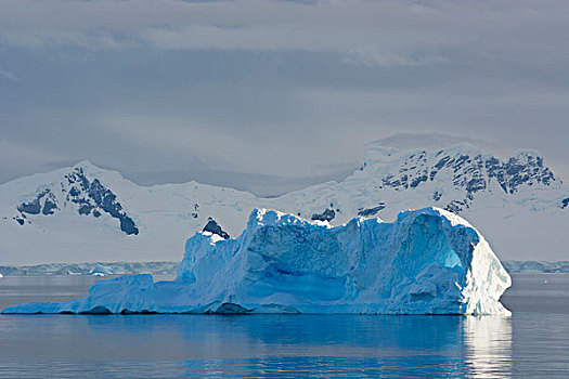 南极,海峡,蓝色,冰山