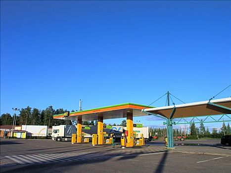 加油站,靠近,芬兰