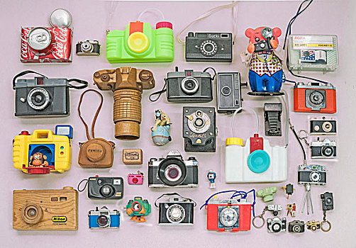 收集,不同,照相,摄影,玩具