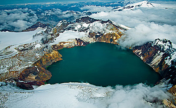 火山湖,卡特麦国家公园,阿拉斯加,美国