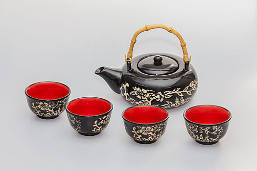 陶瓷烤漆茶具套装静物工艺品