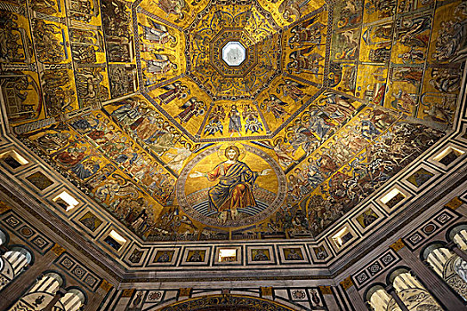 图案,穹顶,洗礼堂,佛罗伦萨,托斯卡纳,意大利,欧洲