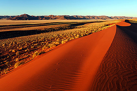 南方,山麓,纳米布沙漠,沙丘,后面,山,夜光,纳米比亚,非洲