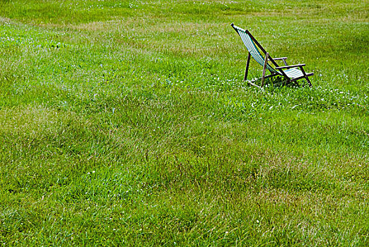 空,折叠躺椅,草地,瑞典,欧洲