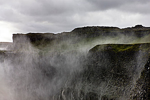 瀑布,瓦特纳冰川,国家公园,冰岛