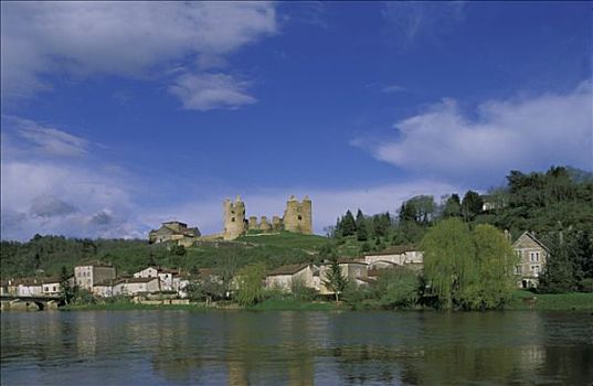 法国,圣日耳曼,遗址,城堡,15世纪,房子,河