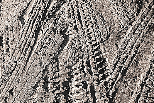 背景,纹理,褐色,道路,泥土,轮胎印