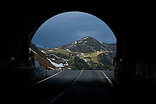 山顶,结束,隧道,奥地利