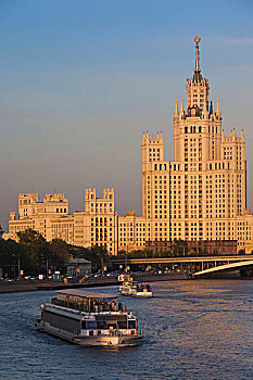 俄罗斯,莫斯科,公寓楼,姐妹,建筑
