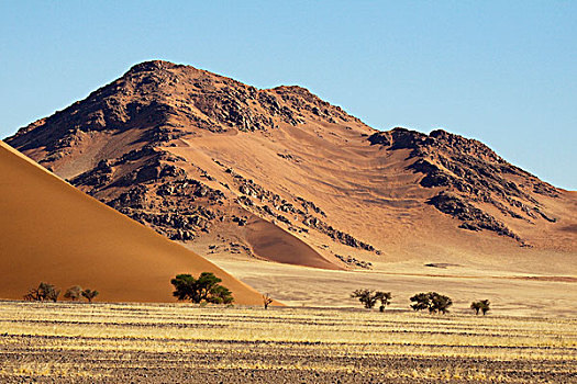 纳米比亚,纳米比诺克陆夫国家公园,索苏维来地区,沙丘,山