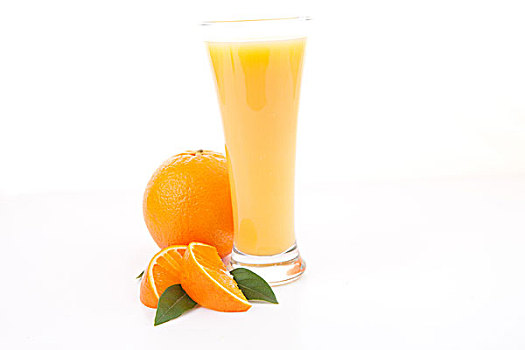 橙汁,白色背景