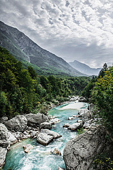 山,河谷,风景,交谈,斯洛文尼亚