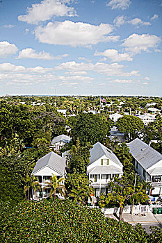 俯拍,房子,基韦斯特,佛罗里达,美国