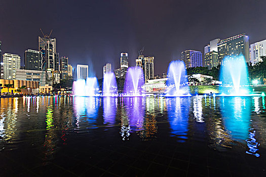 音乐,喷泉,夜晚,吉隆坡