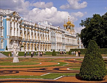 俄罗斯,彼得斯堡,威尼斯,北方,城堡,宫殿,公园,地面,大理石,金色,圆顶,教堂,18世纪,世纪,游人