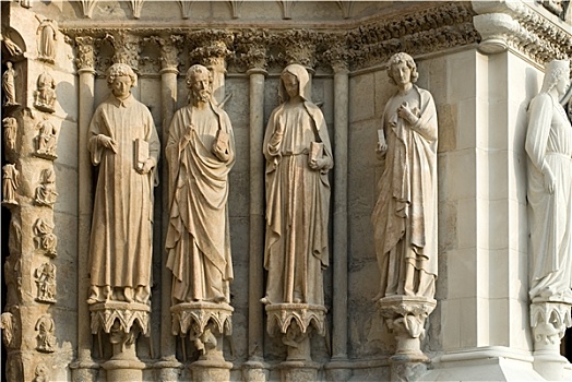 石头,雕塑,兰斯,大教堂,法国