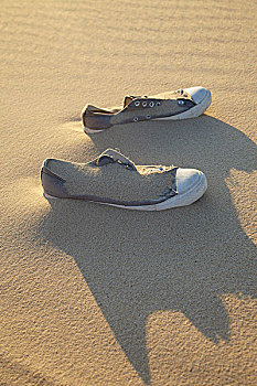 鞋,沙滩