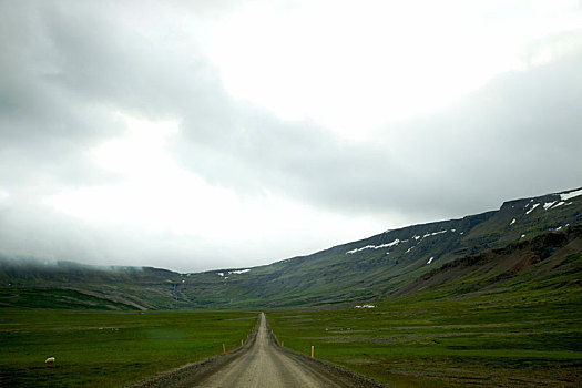 山,街道,冰岛,风景