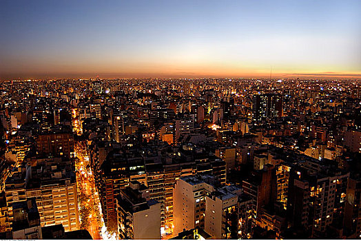 俯视,布宜诺斯艾利斯,天际线,阿根廷,南美