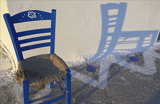 蓝色,椅子,咖啡,希腊