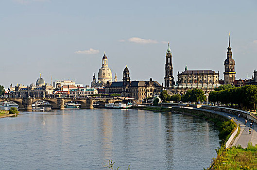 历史,局部,城市,位于,河,风景,桥,德累斯顿,萨克森,德国,欧洲
