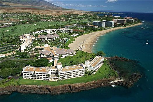 夏威夷,毛伊岛,俯视,喜来登酒店,海滩,胜地