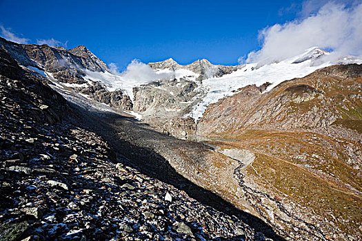 冰河,国家公园,陶安,迅速,山峰,左边,右边,奥地利,东方,提洛尔