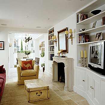客厅,现代,传统风格,舒适,扶手椅,正面,壁炉