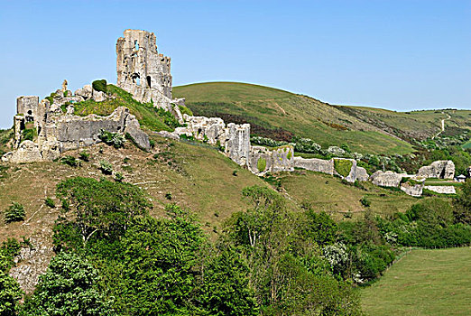 山口,城堡,遗址,位于,乡村,多西特,南英格兰,英格兰,英国,欧洲