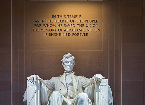 雕塑,亚伯拉罕-林肯,室内,林肯纪念堂,国家广场,华盛顿特区