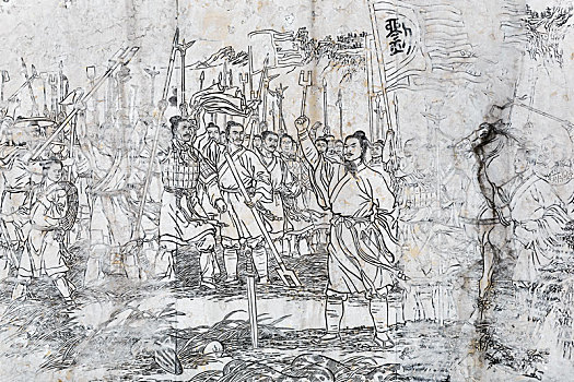 汉高祖斩蛇起义照壁浮雕,河南省永城市汉兴源景区