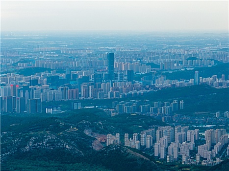 航拍济南都市全景