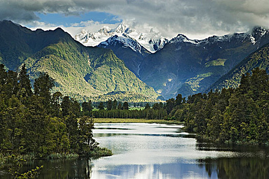 新西兰,南岛,山,烹饪,风景,湖,靠近,城镇,福克斯冰川
