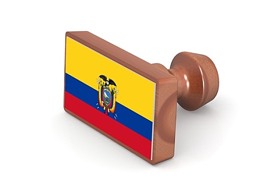 木质,图章,厄瓜多尔,旗帜
