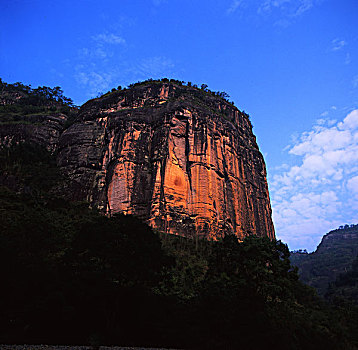 福建,武夷山,全景,群山,河流,白云,蓝天,世界遗产地,漂流,观音峰,玉女峰,鹰嘴峰