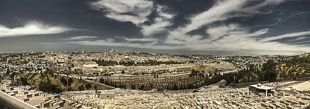 俯视,城市,耶路撒冷,以色列