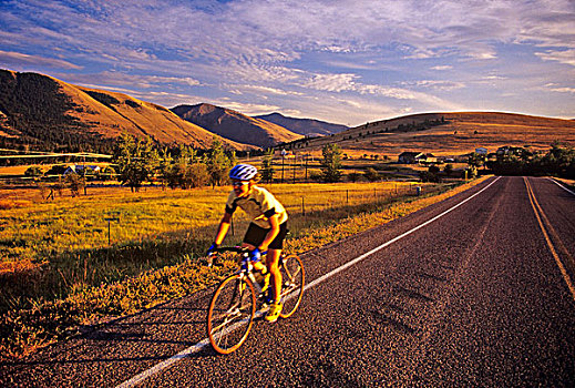 道路,骑自行车,蒙大拿,美国